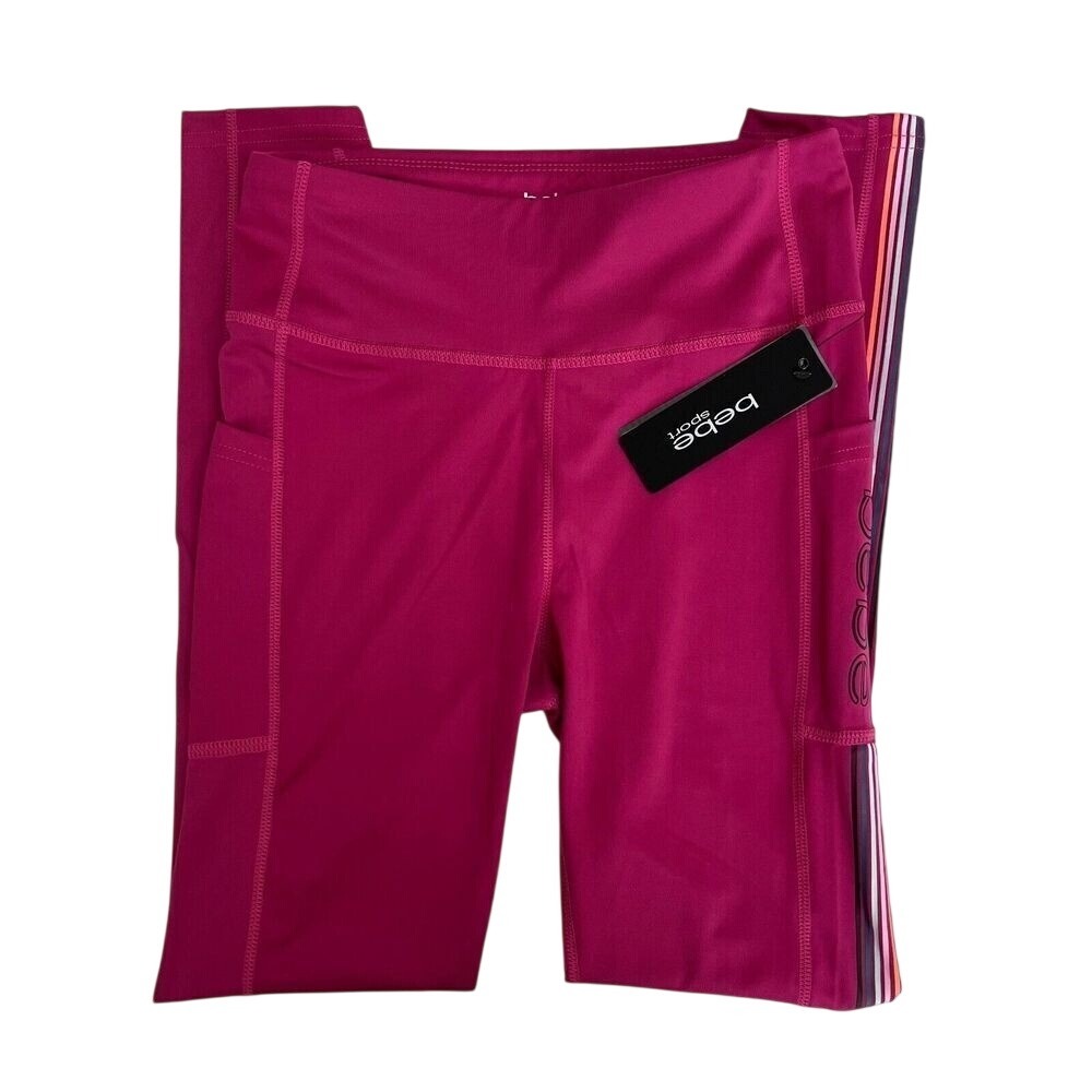 Bebe Pink Sport Leggings, Bebe Pink Exercize Pants, Yoga Pants, Stretchy Pant J8